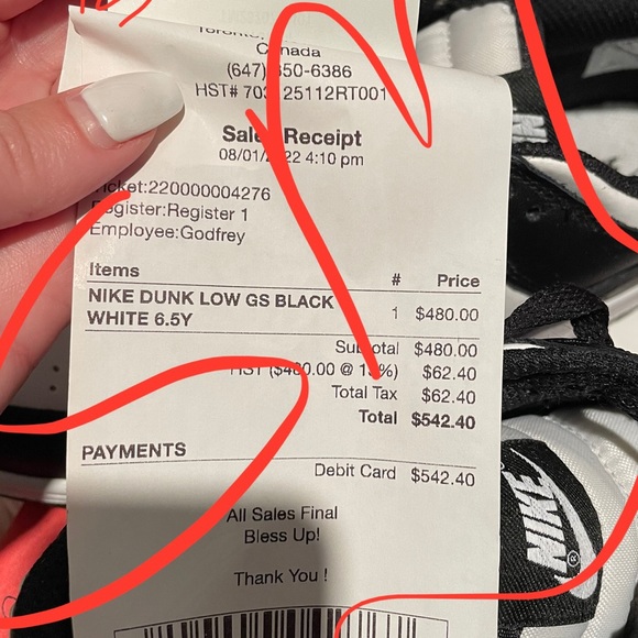 Authentic Nike Dunk Low Pandas - Picture 9 of 9